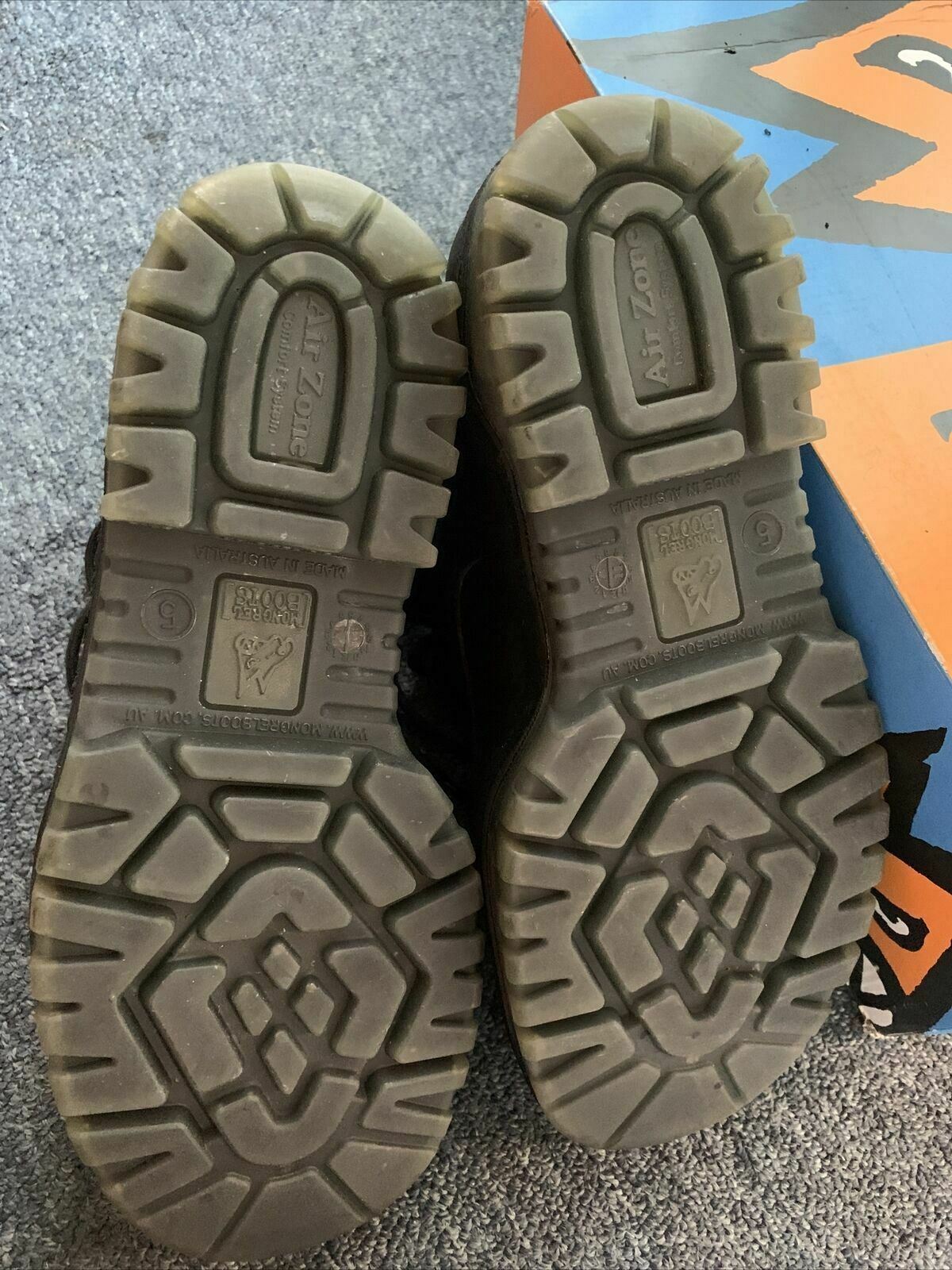 Mongrel 260010 Brown Leather Safety Boots Lace Up Size 5 UK Air Zone Comfort