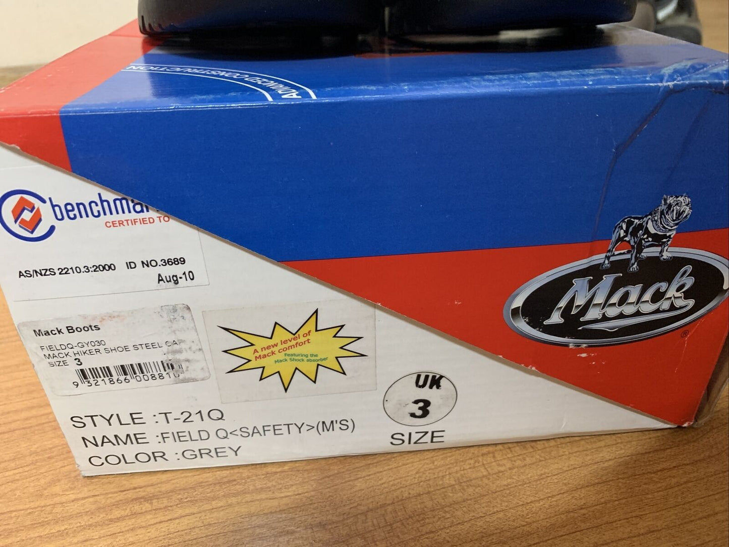 Mack Boots 3689 Field Q Mack Hiker Steel Cap Safety Shoes Size 3 AUS
