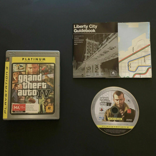 Grand Theft Auto IV (PlayStation 3, 2008) GTA 4 with Manual + Map