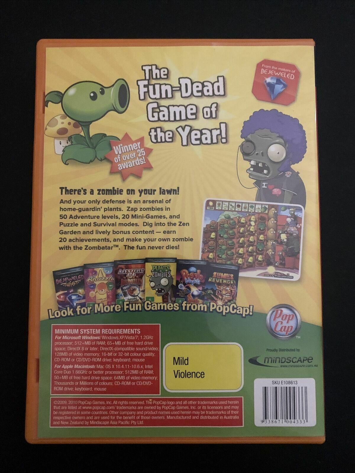 Plants vs. Zombies - PC MAC Game Pop Cap