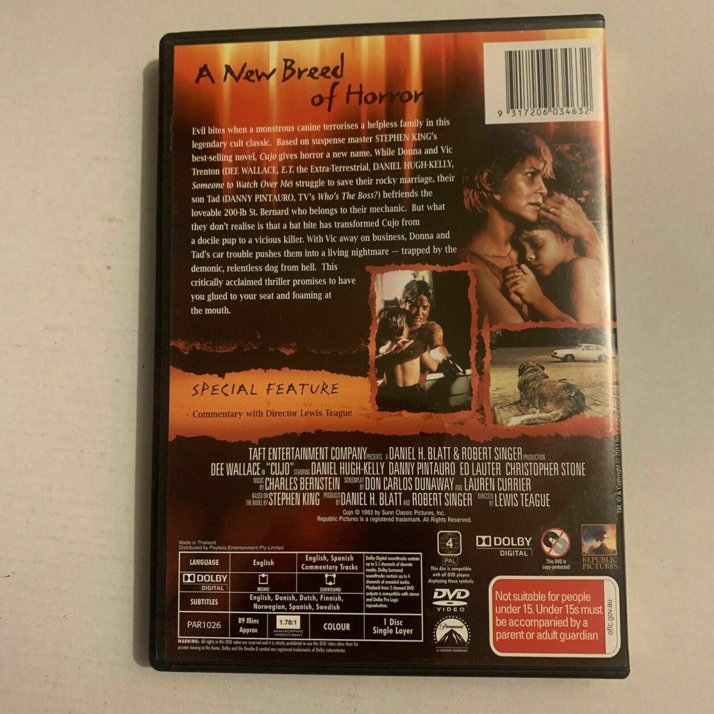 Stephen King's: Cujo - Special Collector's Edition (DVD, 1983) Region 4&2