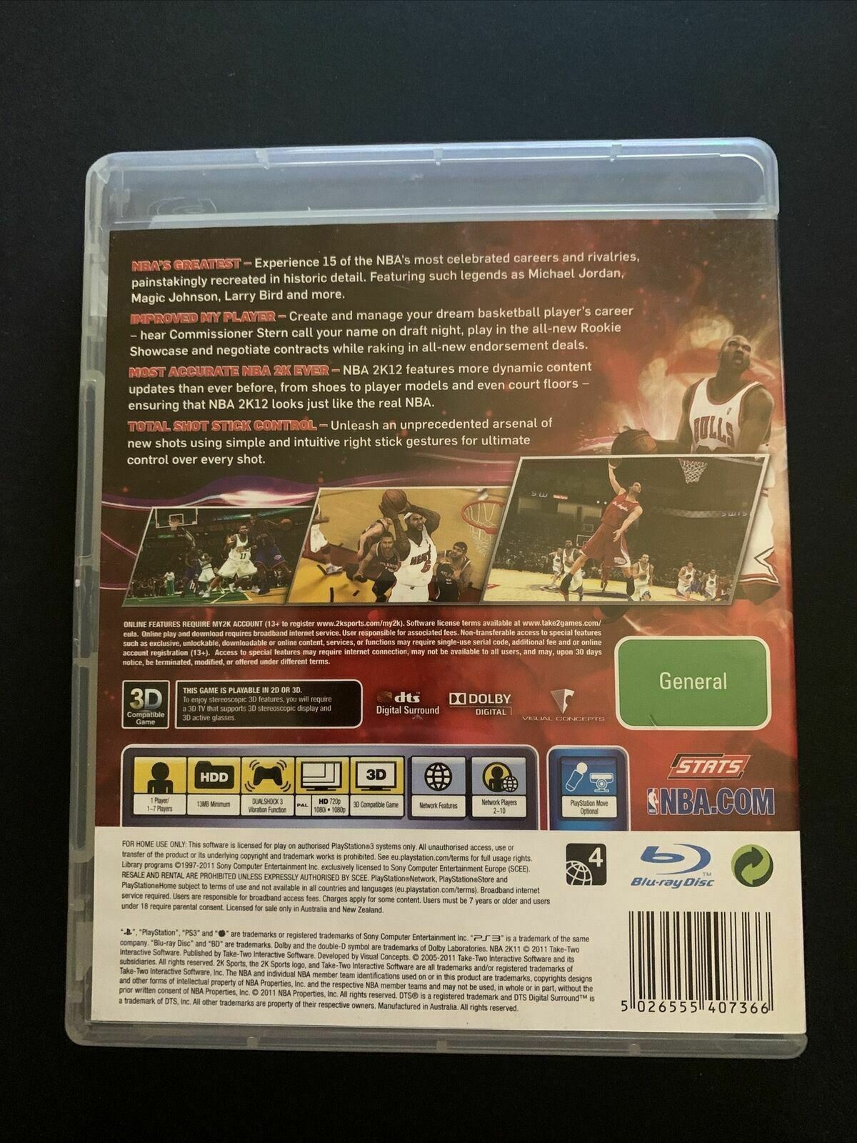 NBA 2K12 Playstation 3 PS3 Game With Manual