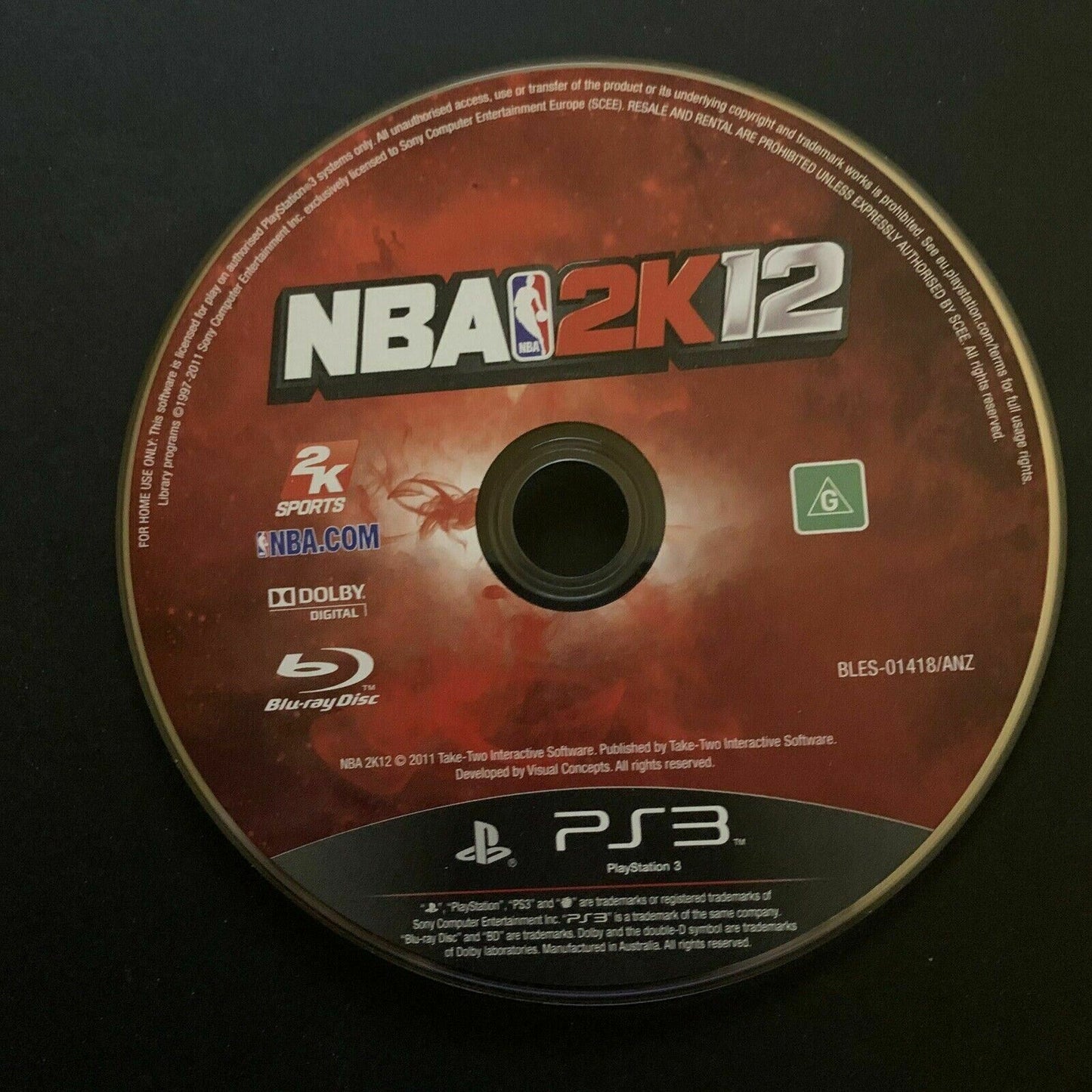 NBA 2K12 Playstation 3 PS3 Game With Manual