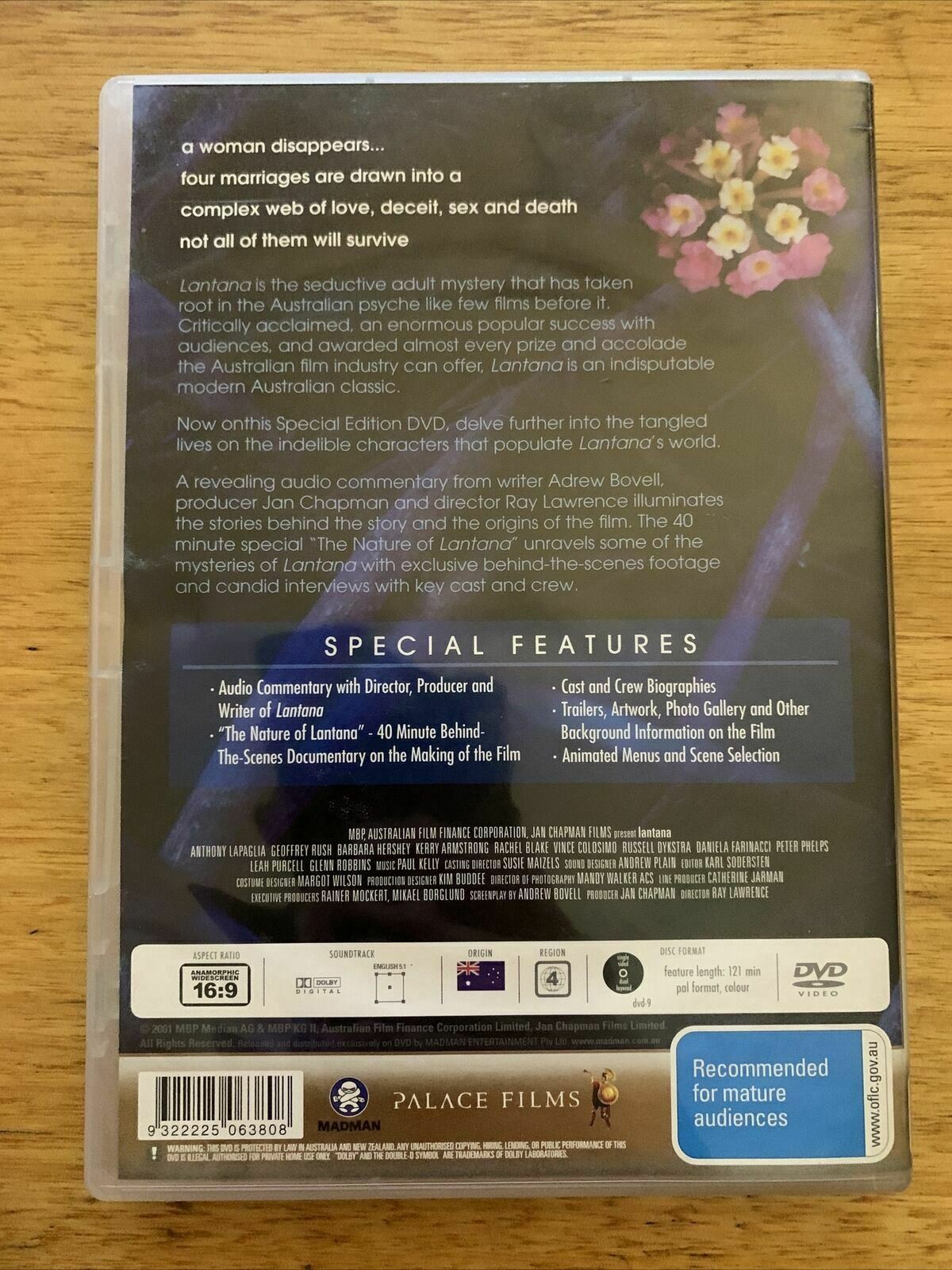 Lantana (DVD, 2001) Region 4