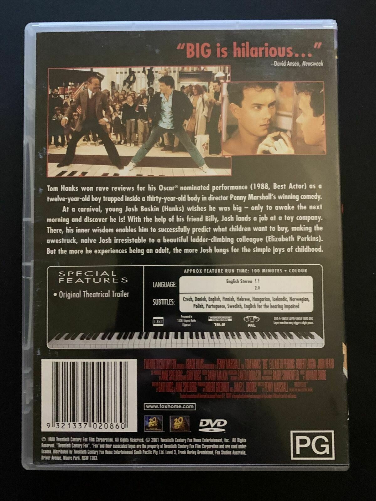 Big (DVD, 1988) Tom Hanks, Elizabeth Perkins, Robert Loggia - Region 2,4