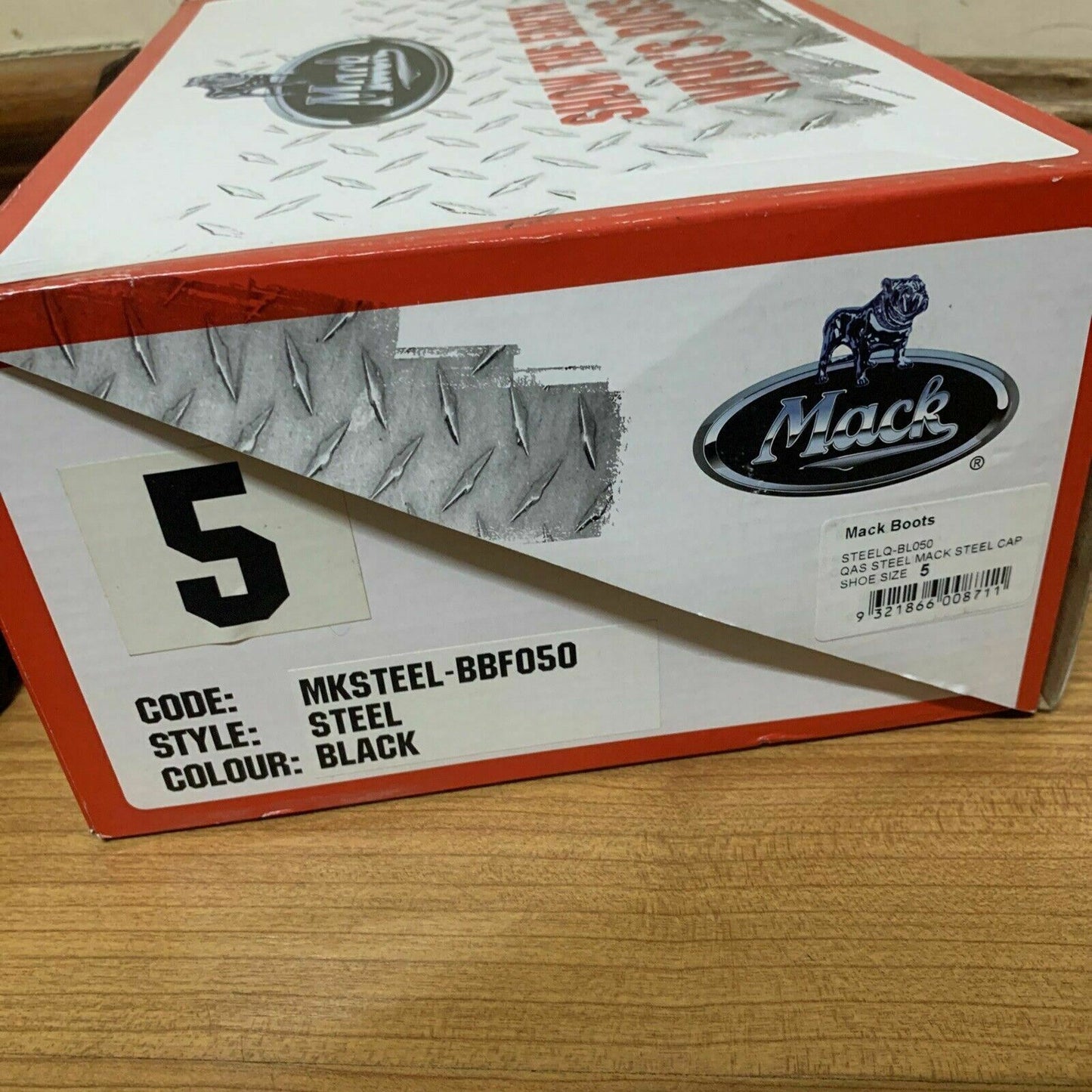 Mack Steel Cap Work Safety Shoes MKSTEEL-BBF050 AU5 US6 Black