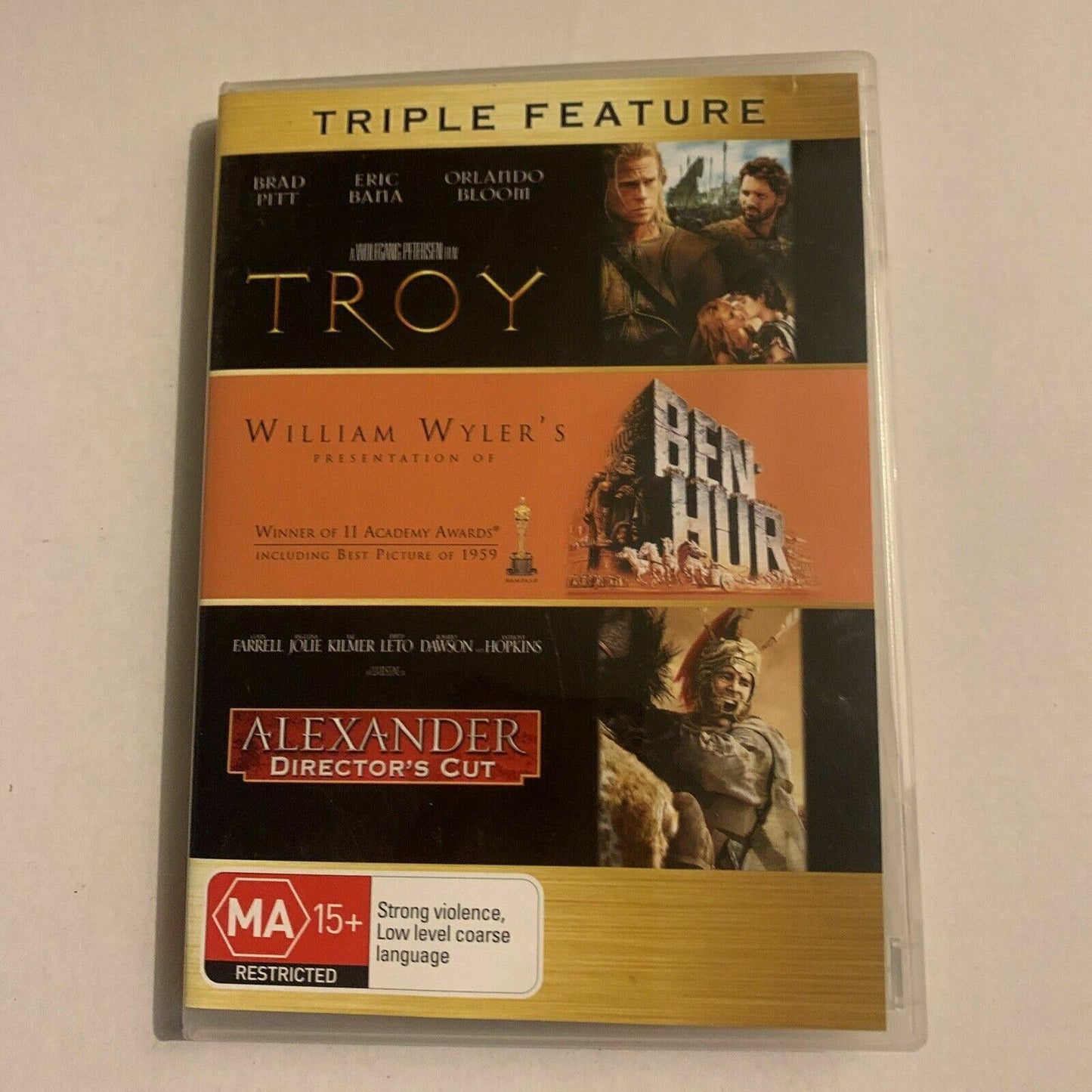 Alexander  / Troy  / Ben Hur (DVD, 2007, 3-Disc Set) Region 4&2