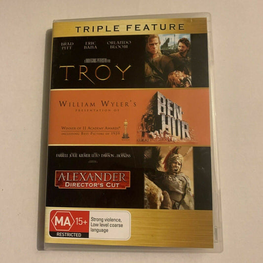 Alexander  / Troy  / Ben Hur (DVD, 2007, 3-Disc Set) Region 4&2