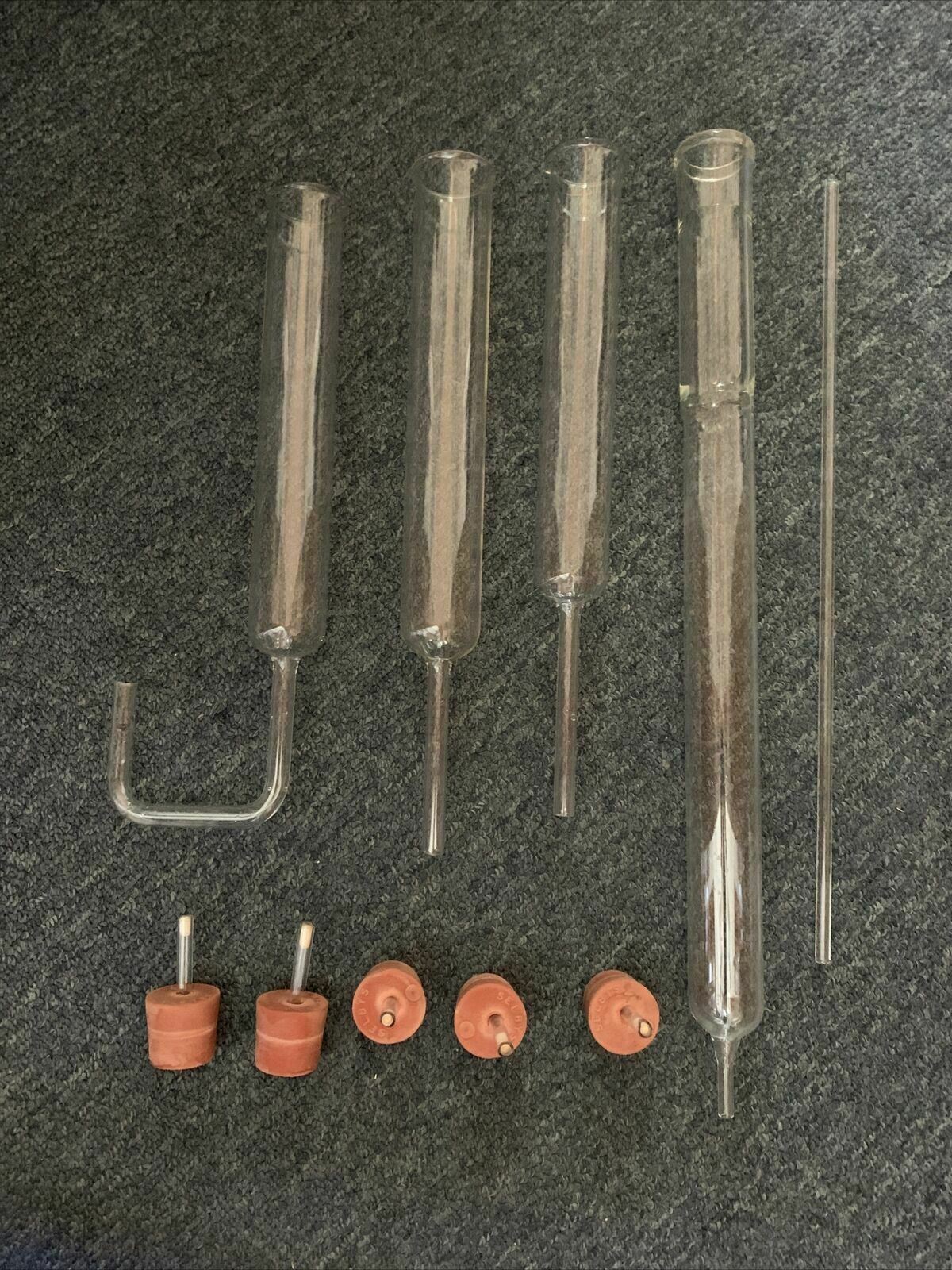 2x Glass Column, U-Shaped Drying Column, Chromomatic Columns, 5x Stoppers