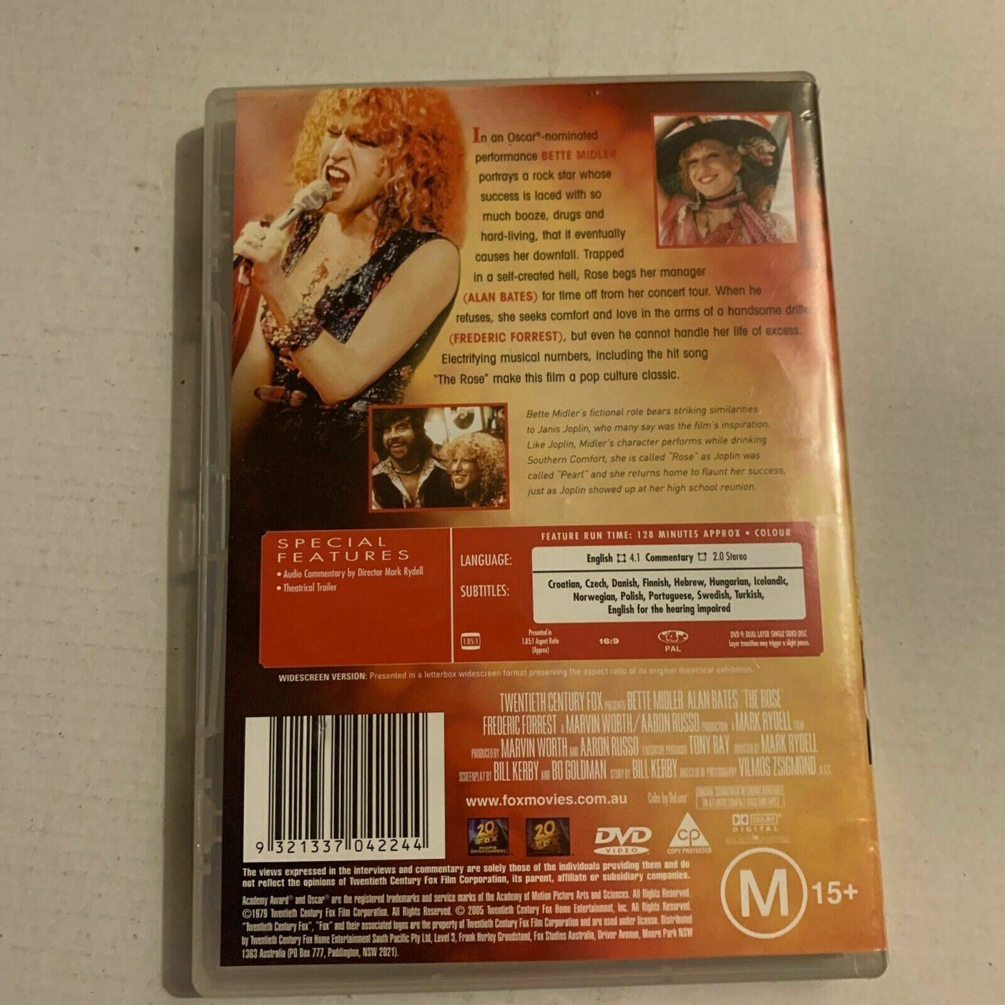 The Rose (DVD, 1979) Bette Midler, Alan Bates. Region 4&2