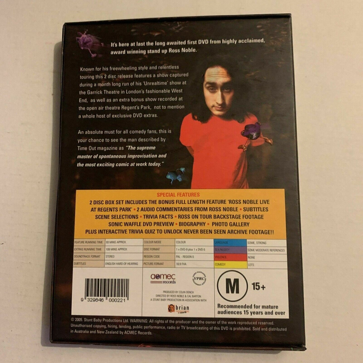Ross Noble - Unrealtime (DVD, 2005, 2-Disc)  All regions