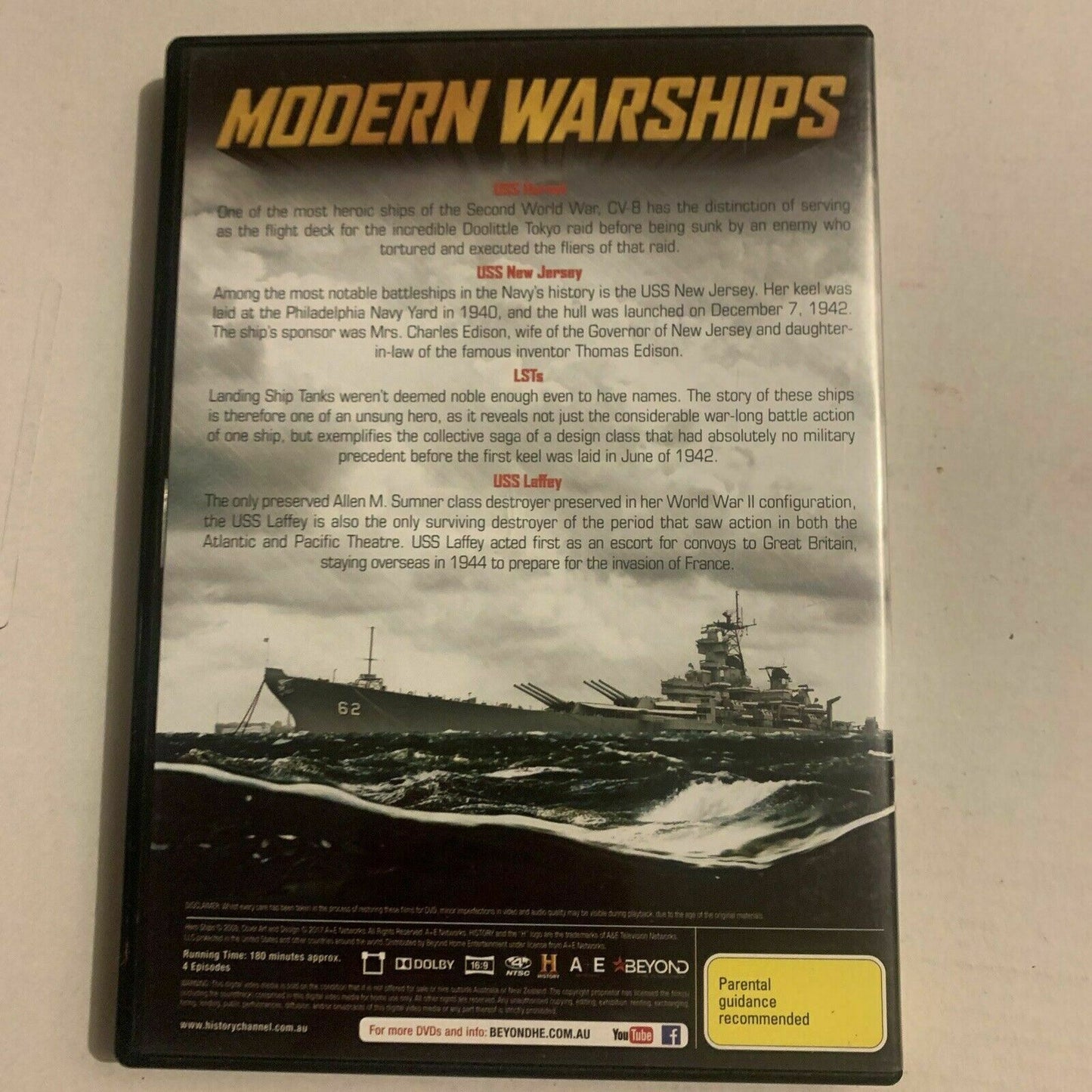 Modern Warships Collection (DVD, 2008, 4-Disc) The History Channel. Region Free
