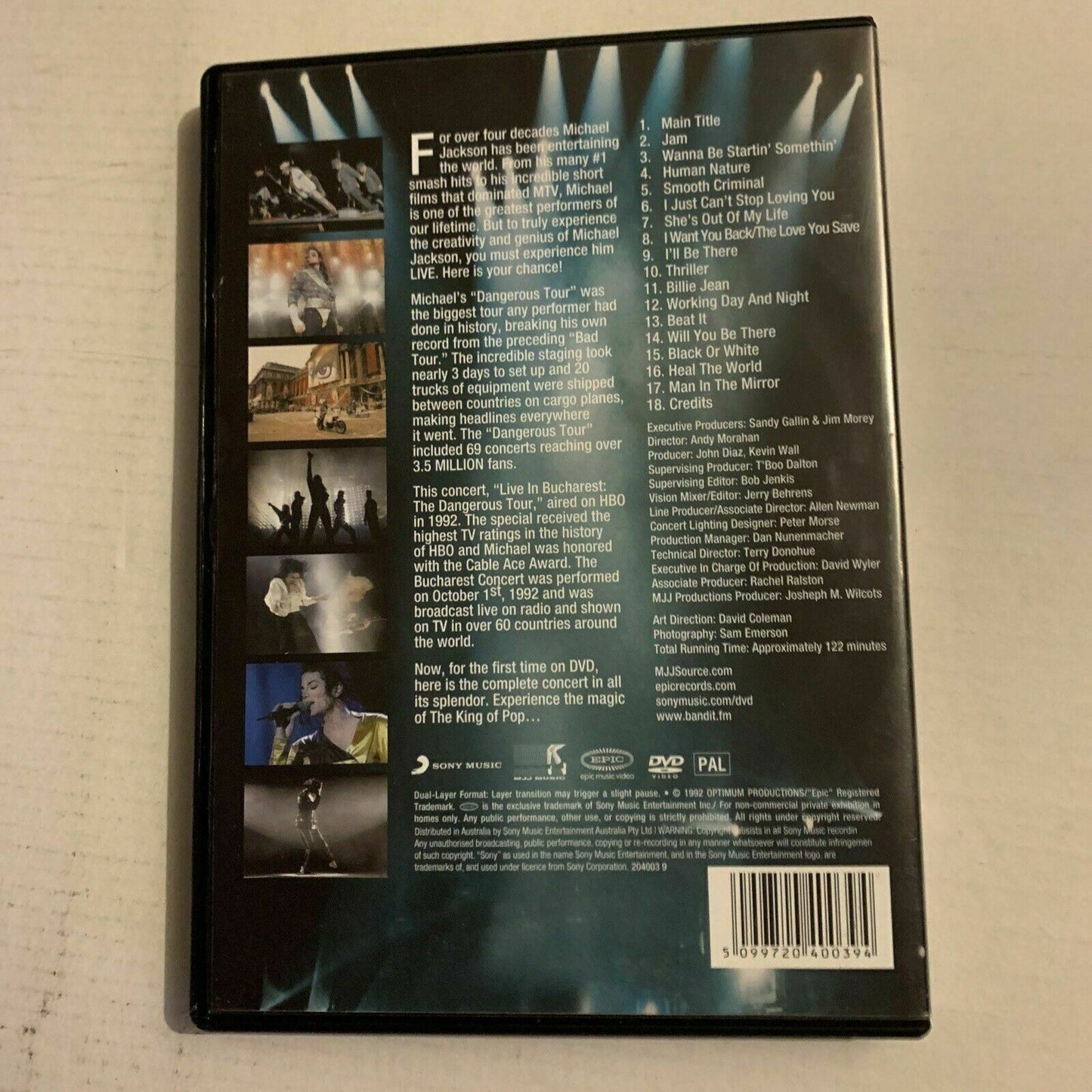 Michael Jackson - Live In Bucharest - The Dangerous Tour (DVD, 1992) Region Free