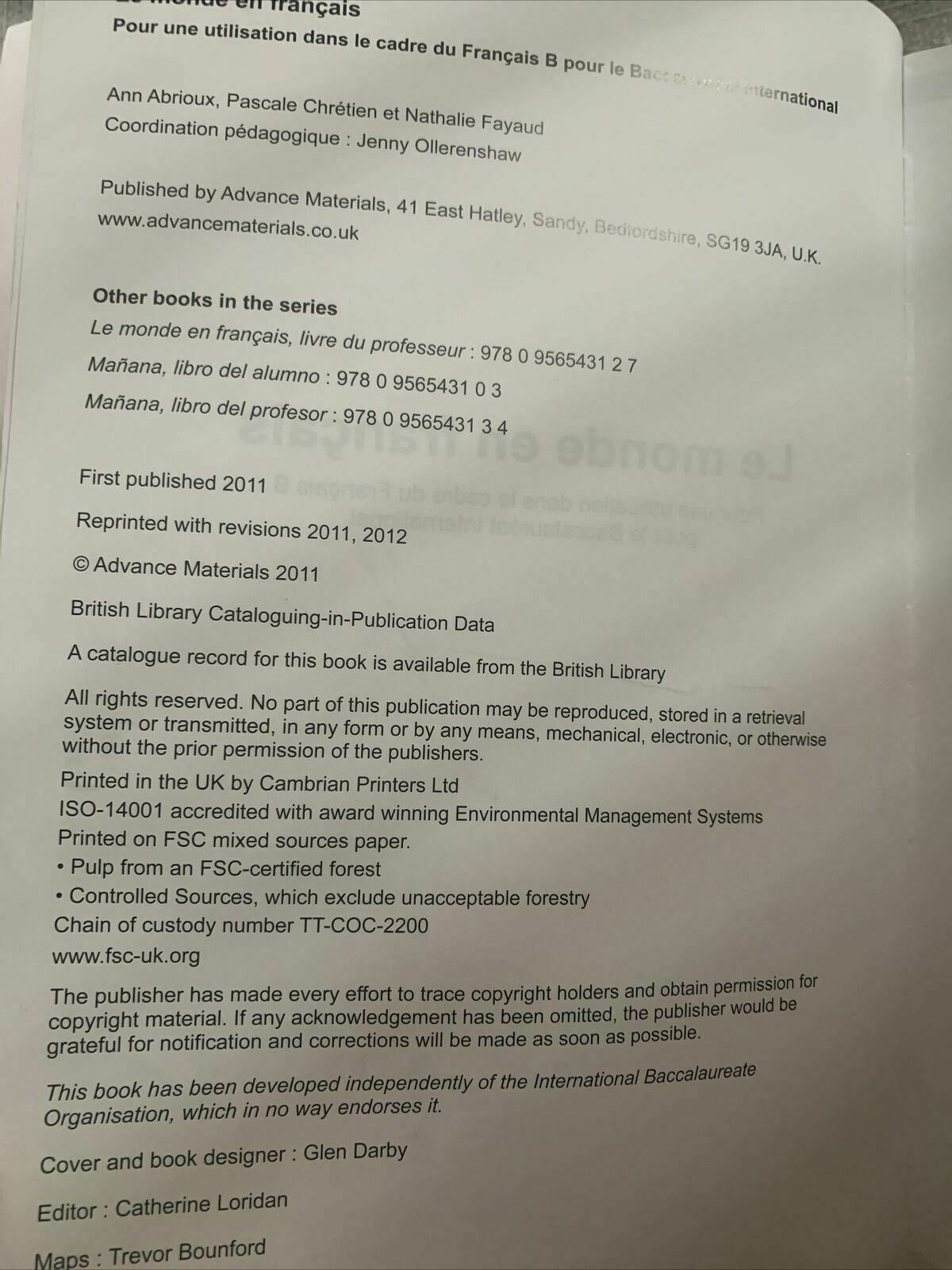 Le Monde en Français Student's Book (IB Diploma) (French Edition)