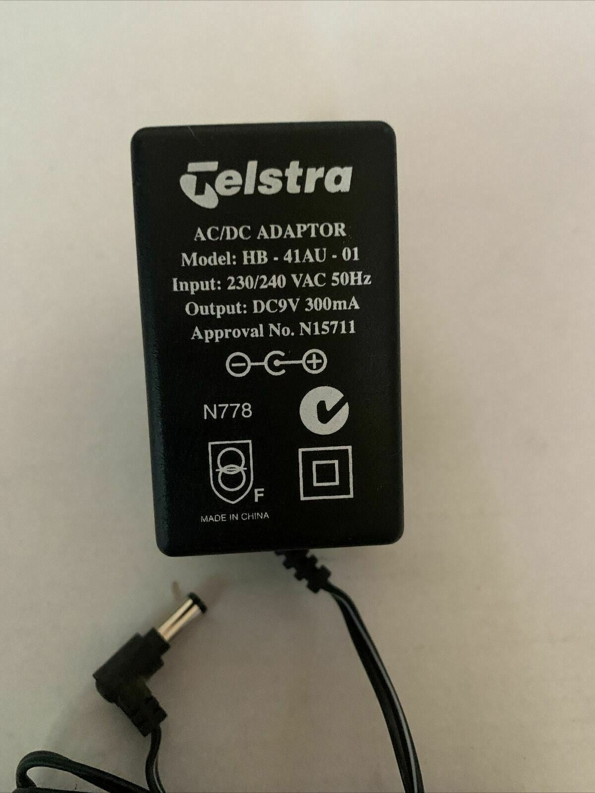 Genuine Telstra HB-41AU-01 AC Adaptor 9v 300mA