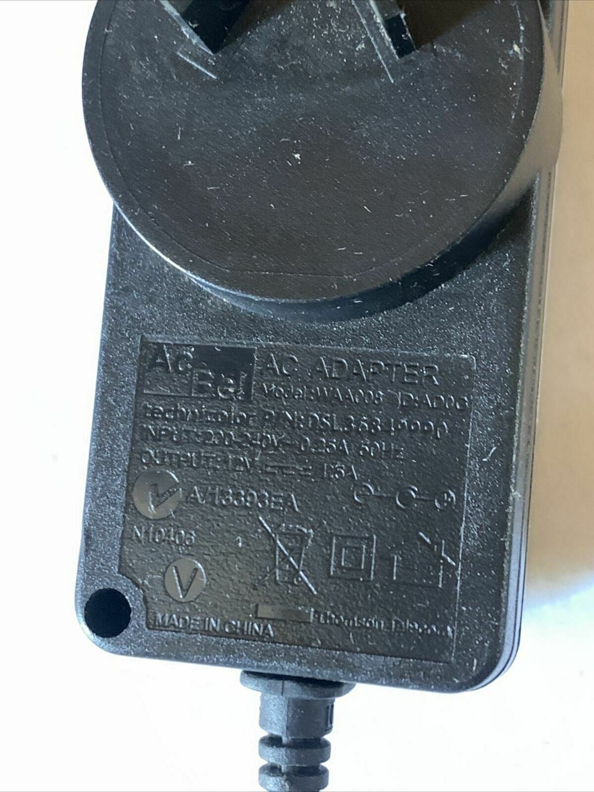 AcBel WAA008 AC Adapter 12V 1.5a