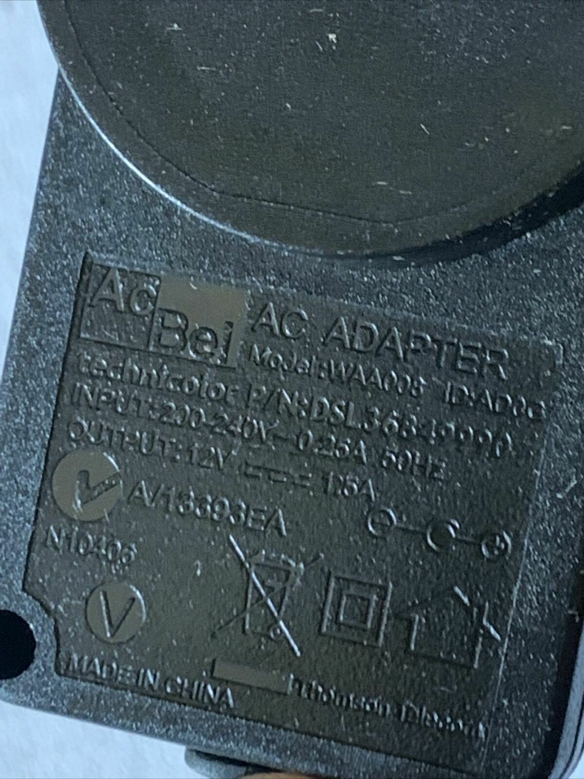 AcBel WAA008 AC Adapter 12V 1.5a