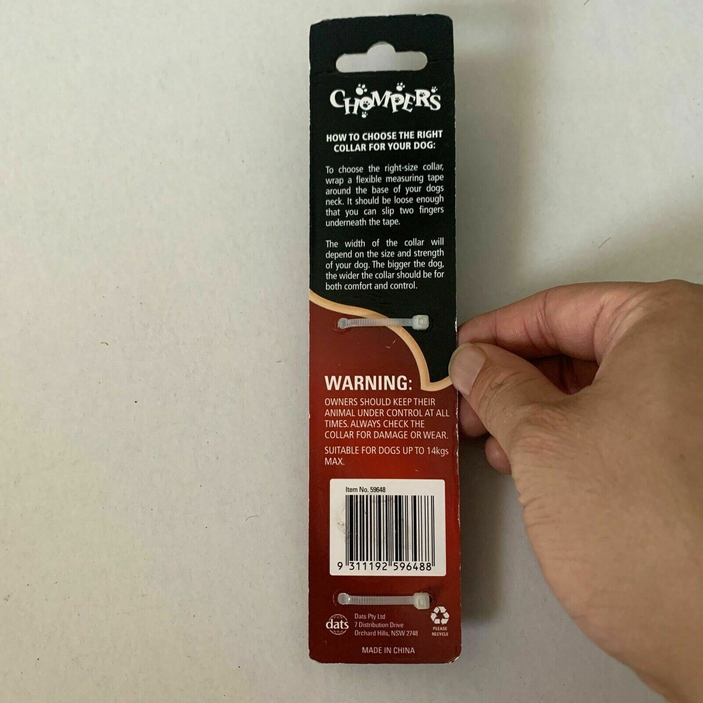 Chompers Dog Collar XS 1.5cm x 30cm