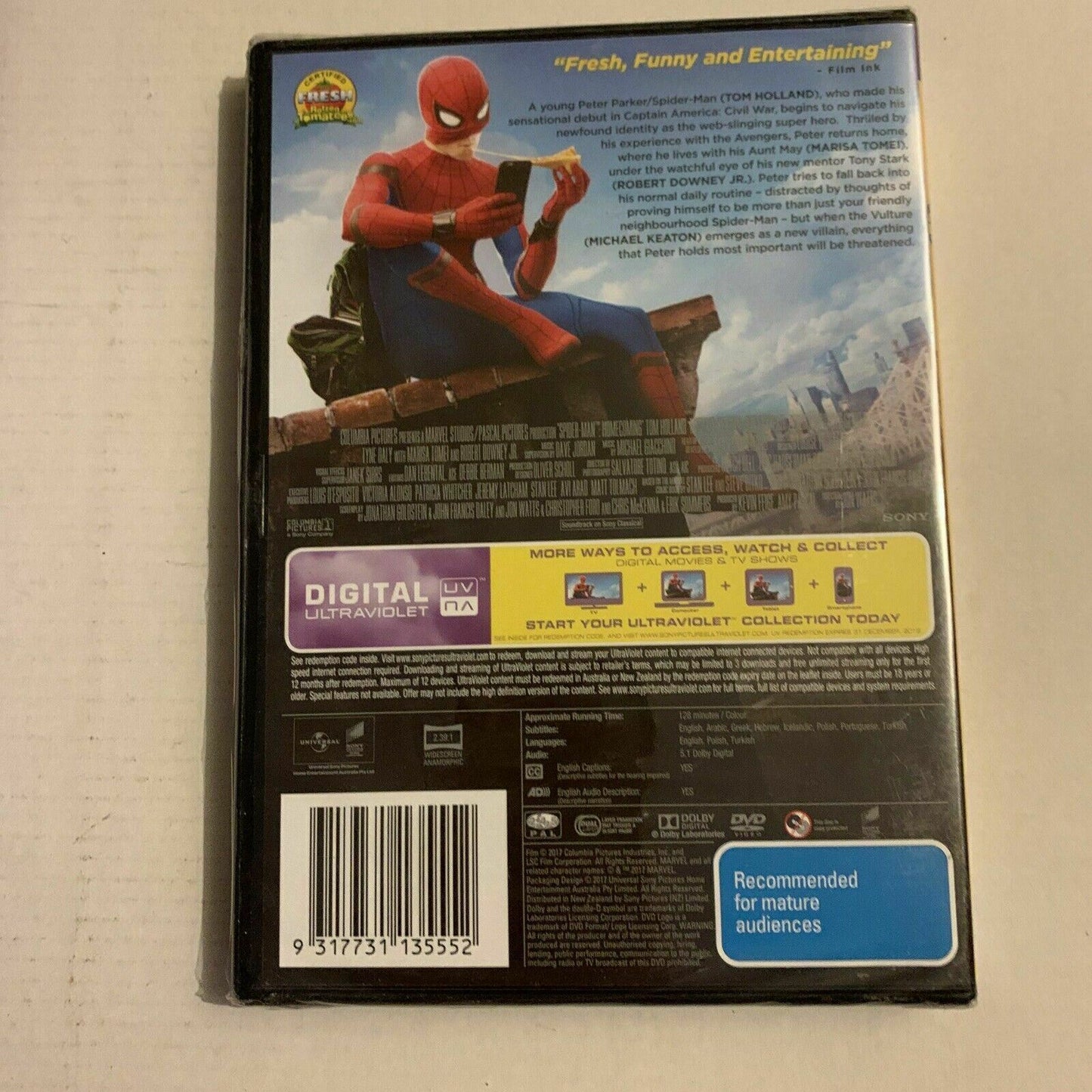 *New Sealed* Spider-Man - Homecoming (DVD, 2017) Tom Holland - Region 4,2,5