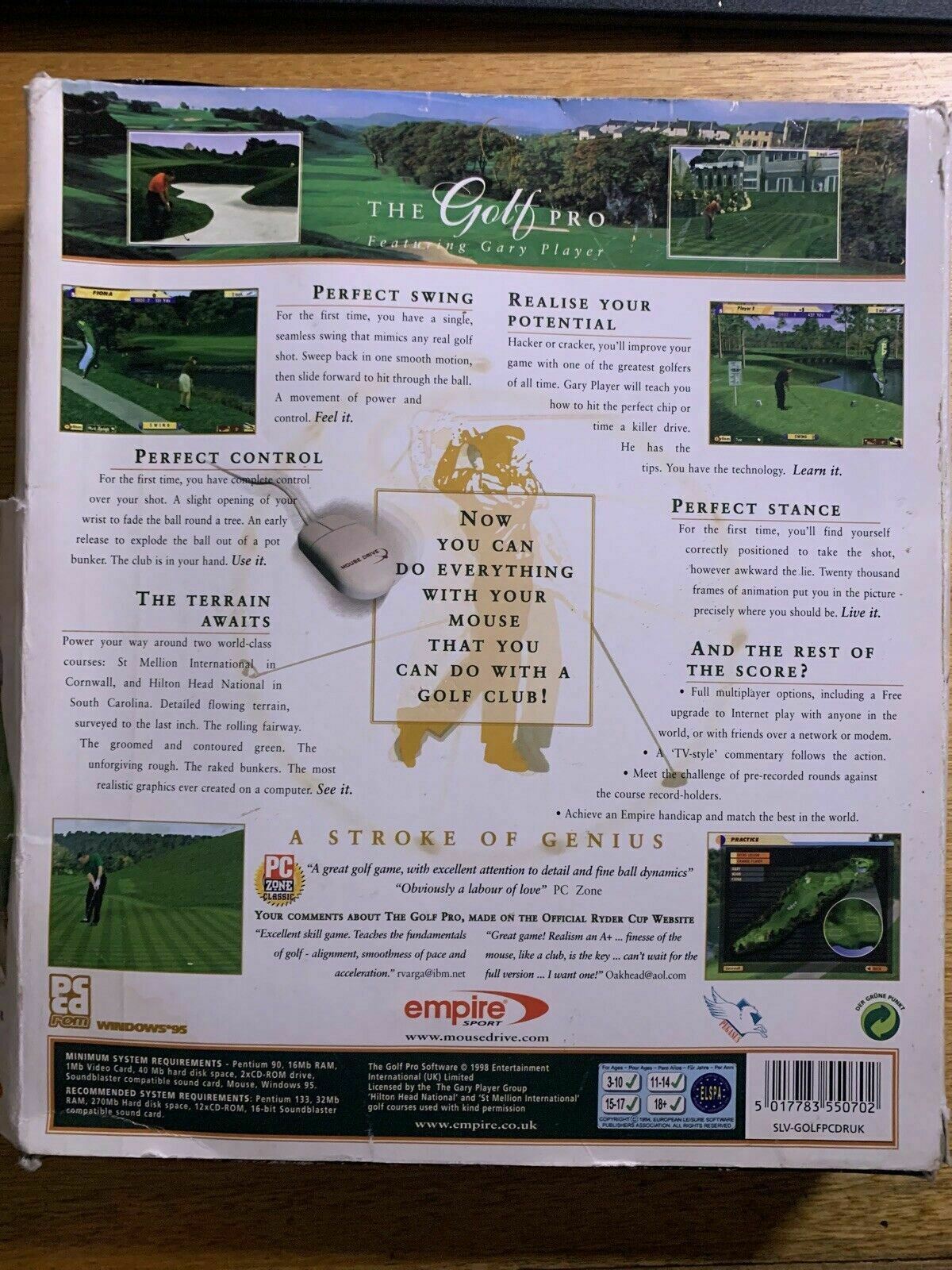 The Golf Pro (PC, 1998) CDROM Vintage Game with Box and Manual Win95/98