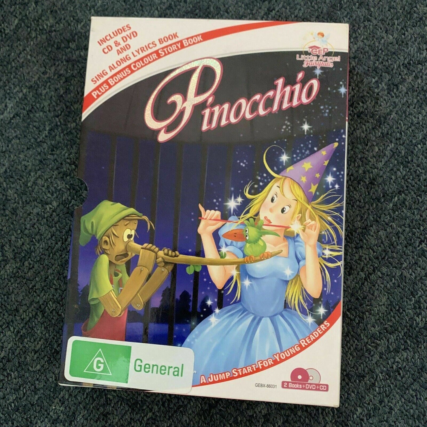 Pinocchio CD DVD Sing Along Lyrics Book & Story Book Set DVD