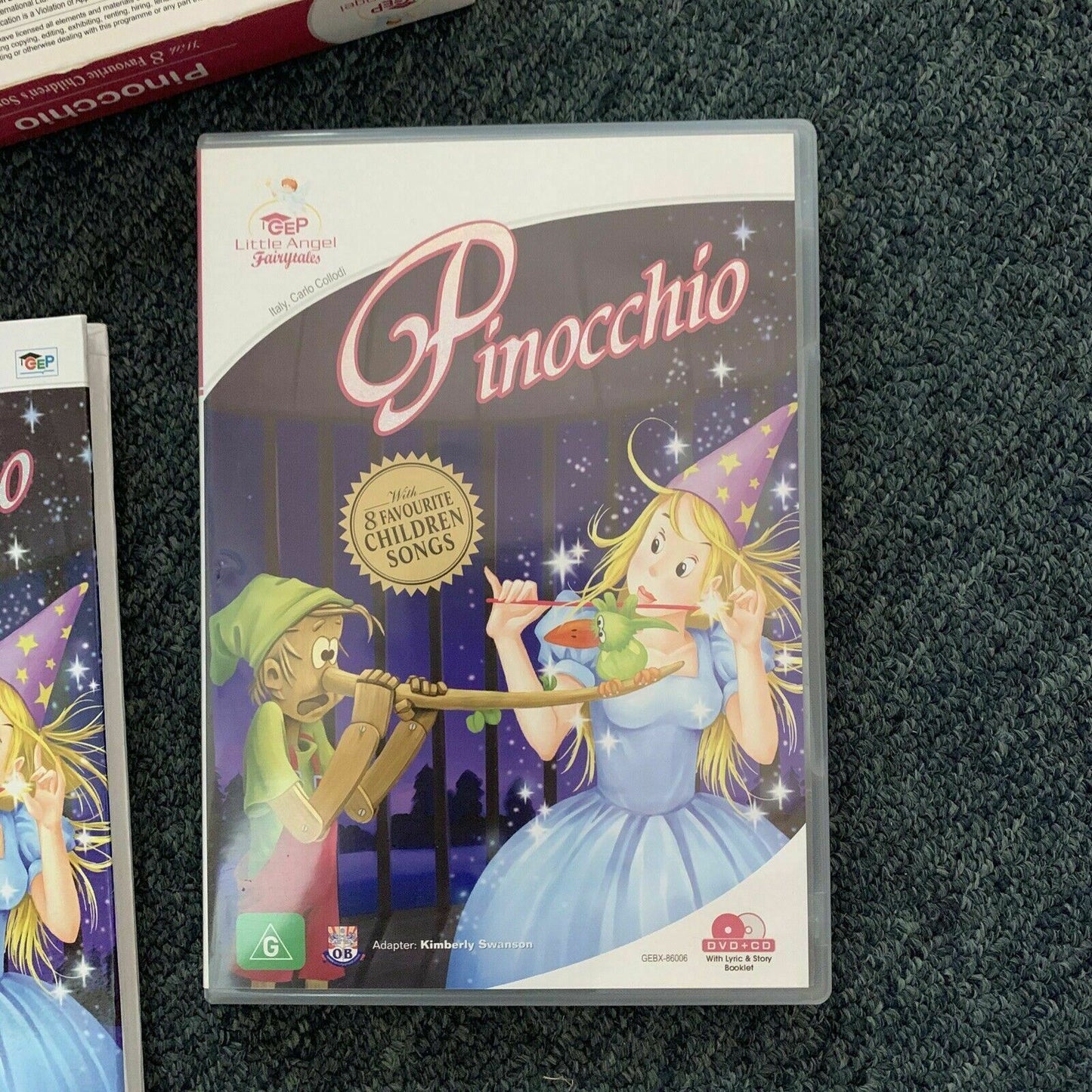 Pinocchio CD DVD Sing Along Lyrics Book & Story Book Set DVD