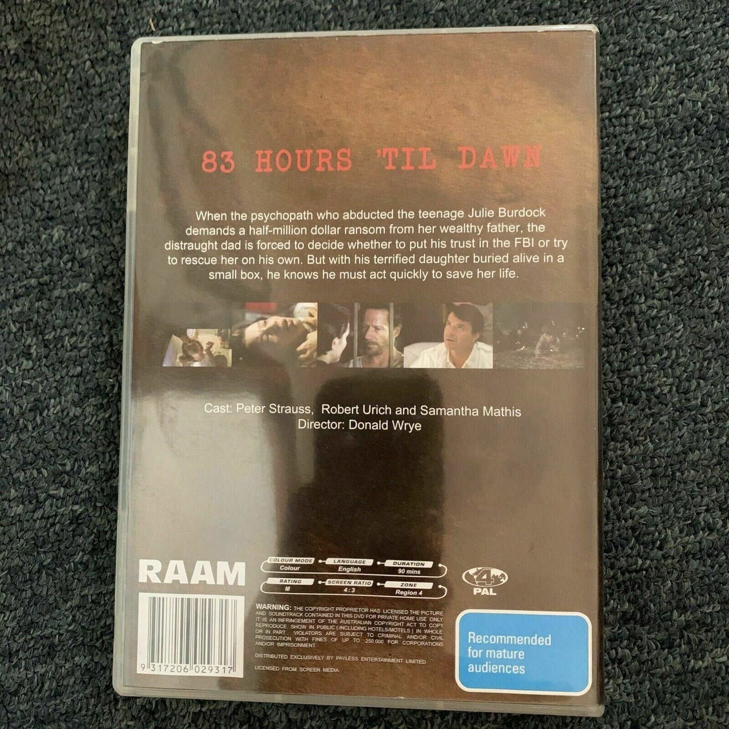 83 Hours 'Til Dawn (DVD, 1990) Peter Strauss, Robert Urich, Samantha Mathis