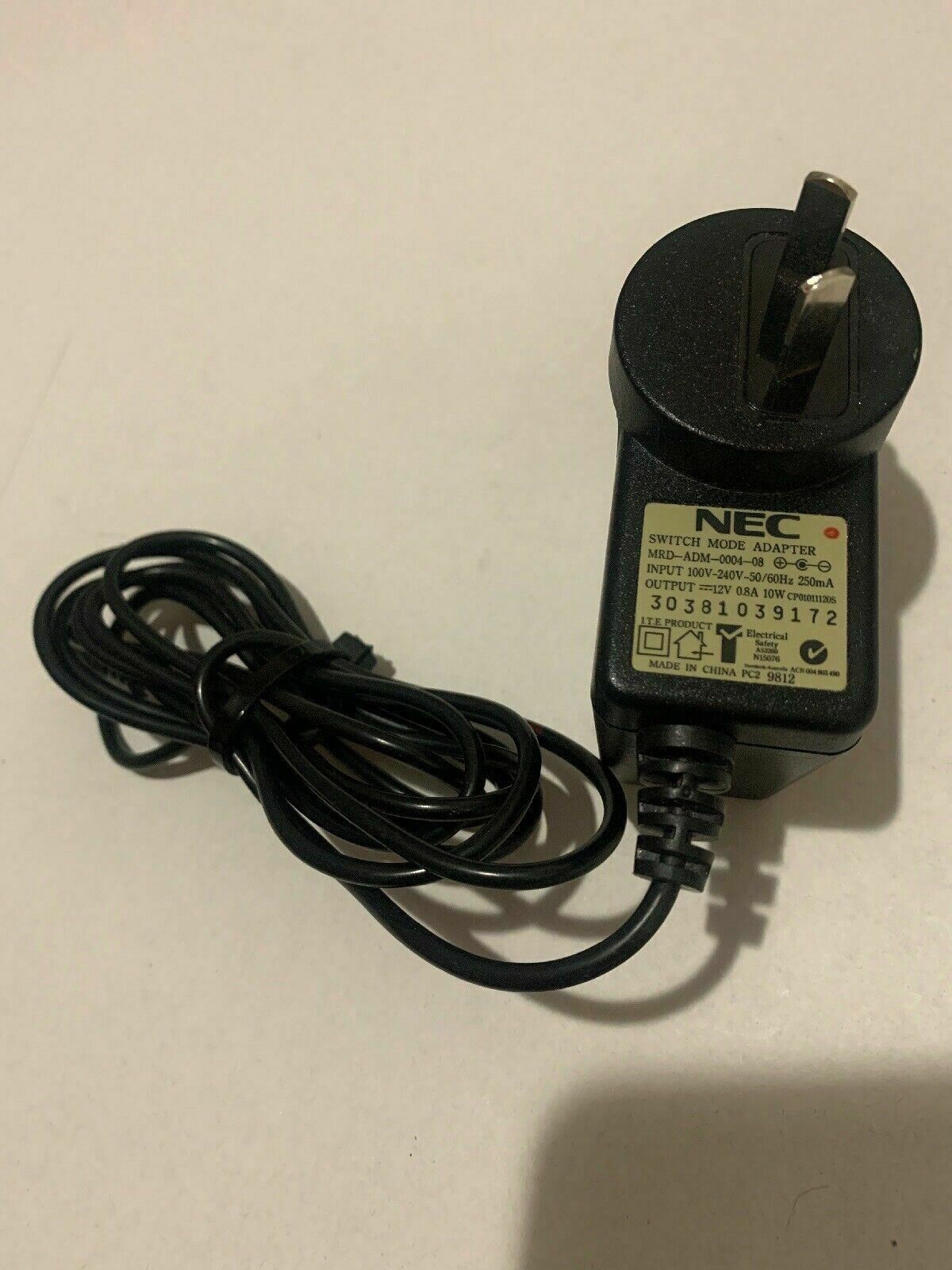 Genuine NEC MRD-ADM-0004-08 AC Adapter 12v 0.8A