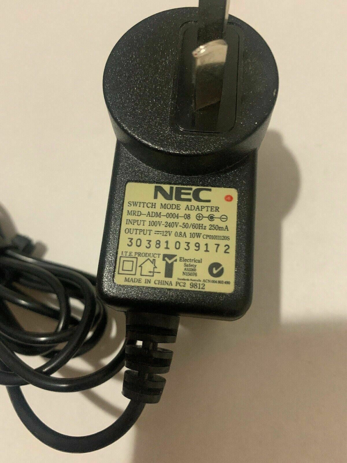 Genuine NEC MRD-ADM-0004-08 AC Adapter 12v 0.8A