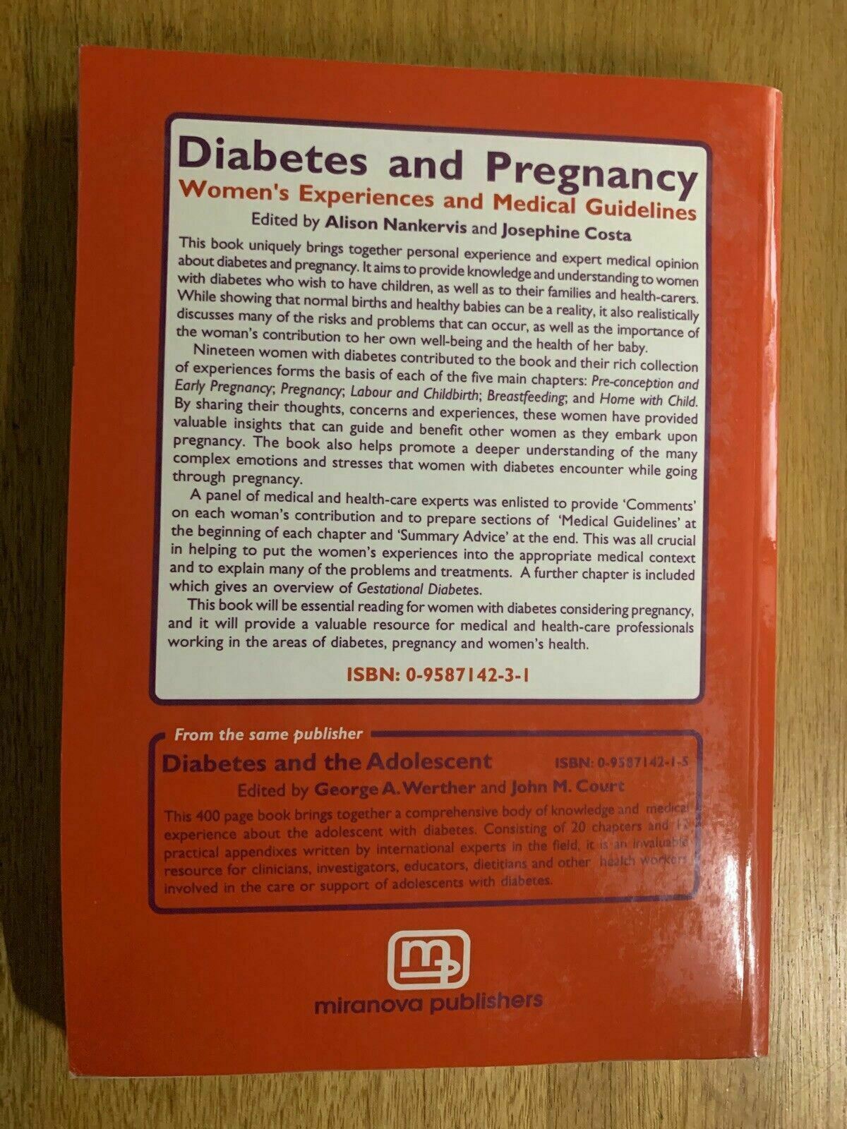 DIABETES & PREGNANCY : Women's Experiences & Medical Guidelines 2000
