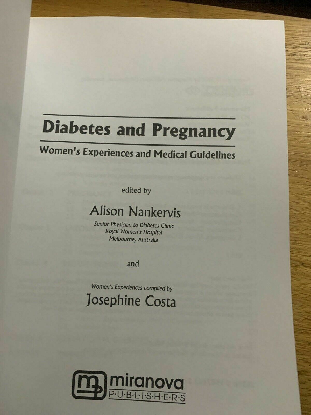 DIABETES & PREGNANCY : Women's Experiences & Medical Guidelines 2000