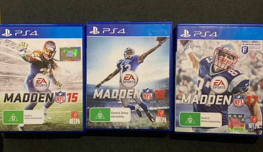 3x NFL Games PS4 - Madden 15, 16 & 17 PlayStation 4 Game