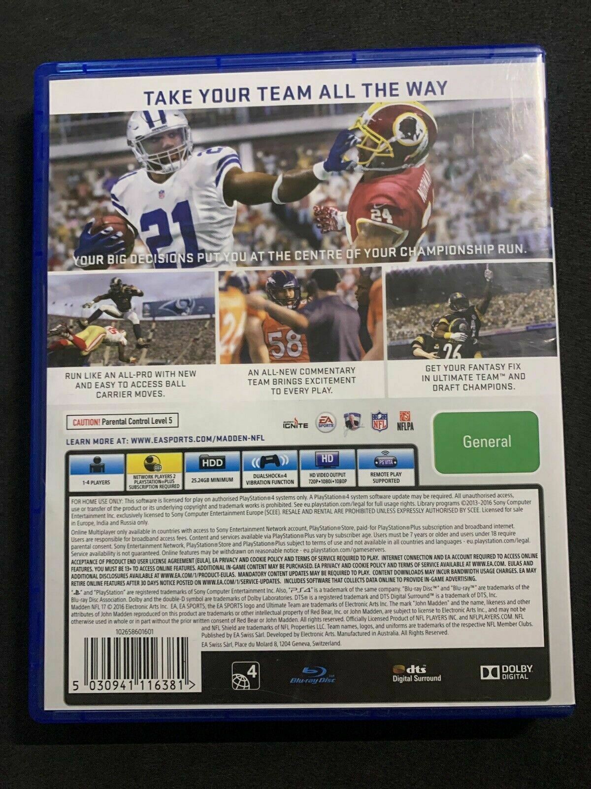 3x NFL Games PS4 - Madden 15, 16 & 17 PlayStation 4 Game