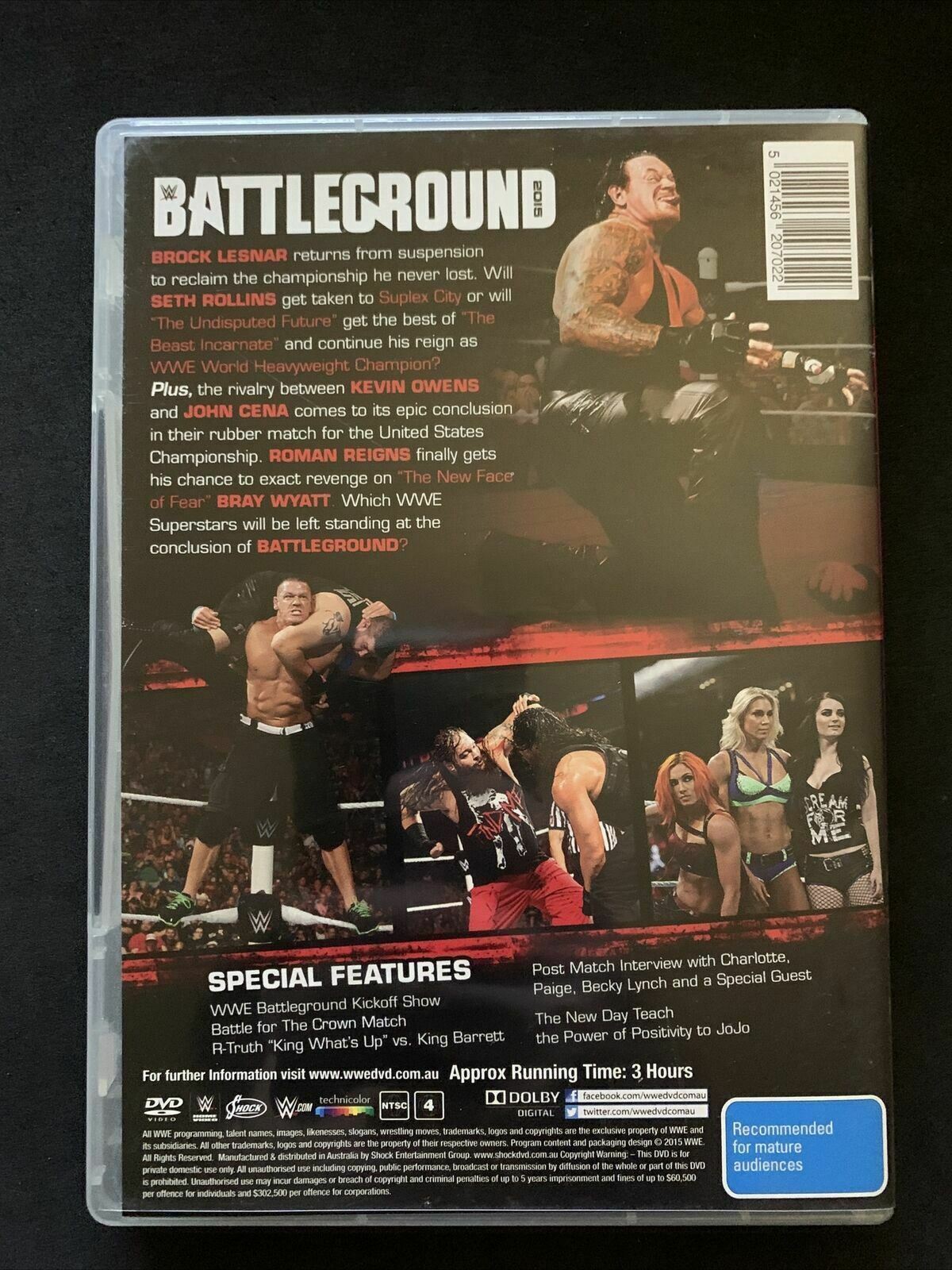 WWE - Battleground 2015 Lesnar Vs Rollins DVD Region 4