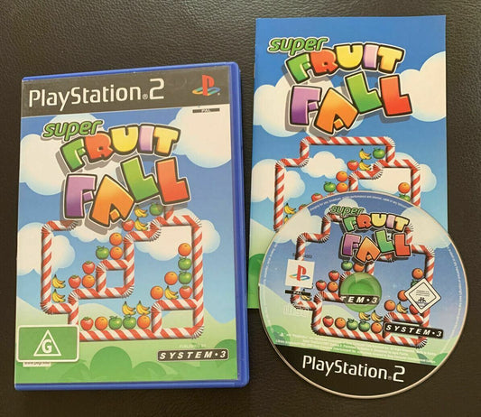 Super Fruit Fall - PlayStation 2 PS2 With Manual PAL Family Puzzle Game