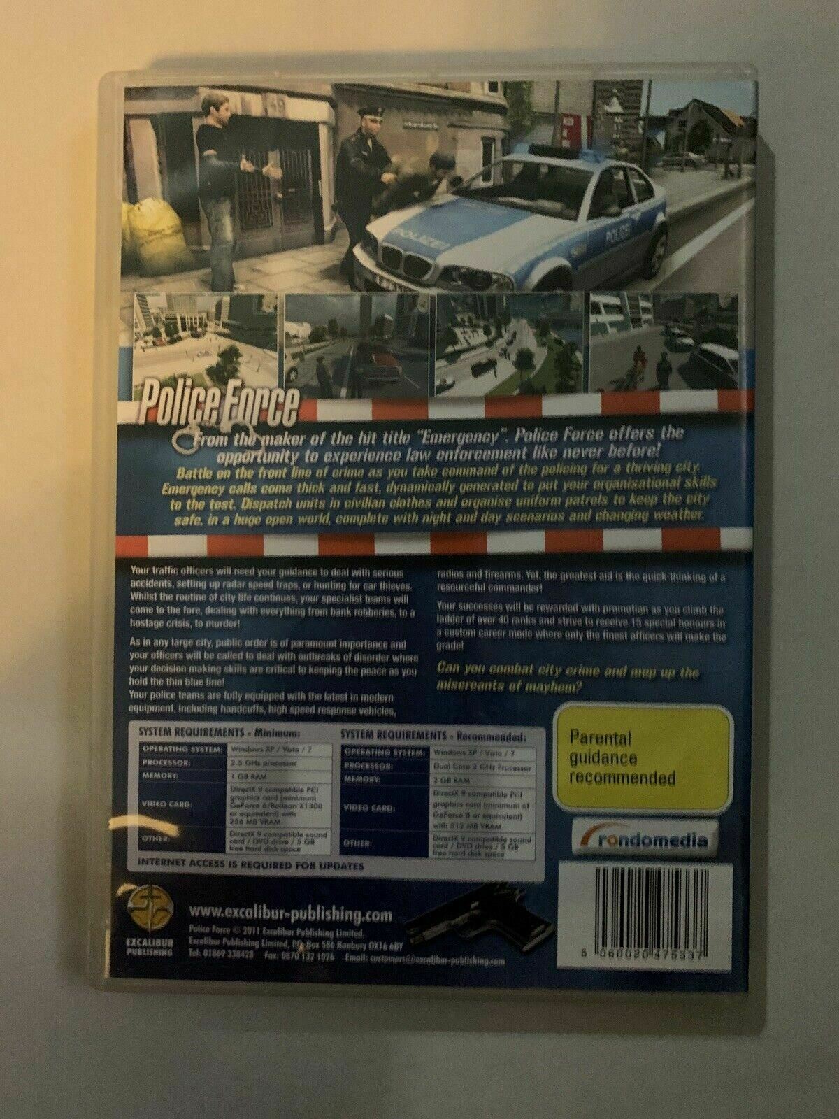 Police Force PC DVD-ROM 2011 Police Simulation Game