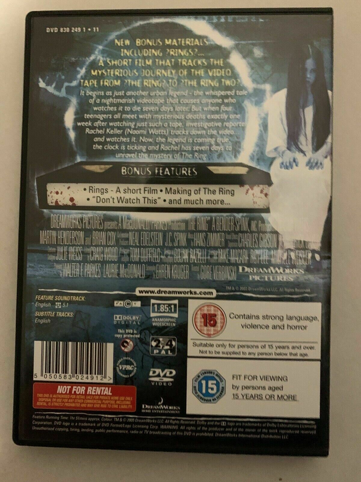The Ring 1 & The Ring 2 - Collectors Edition (DVD, 2005) Region 4,2 Naomi Watts