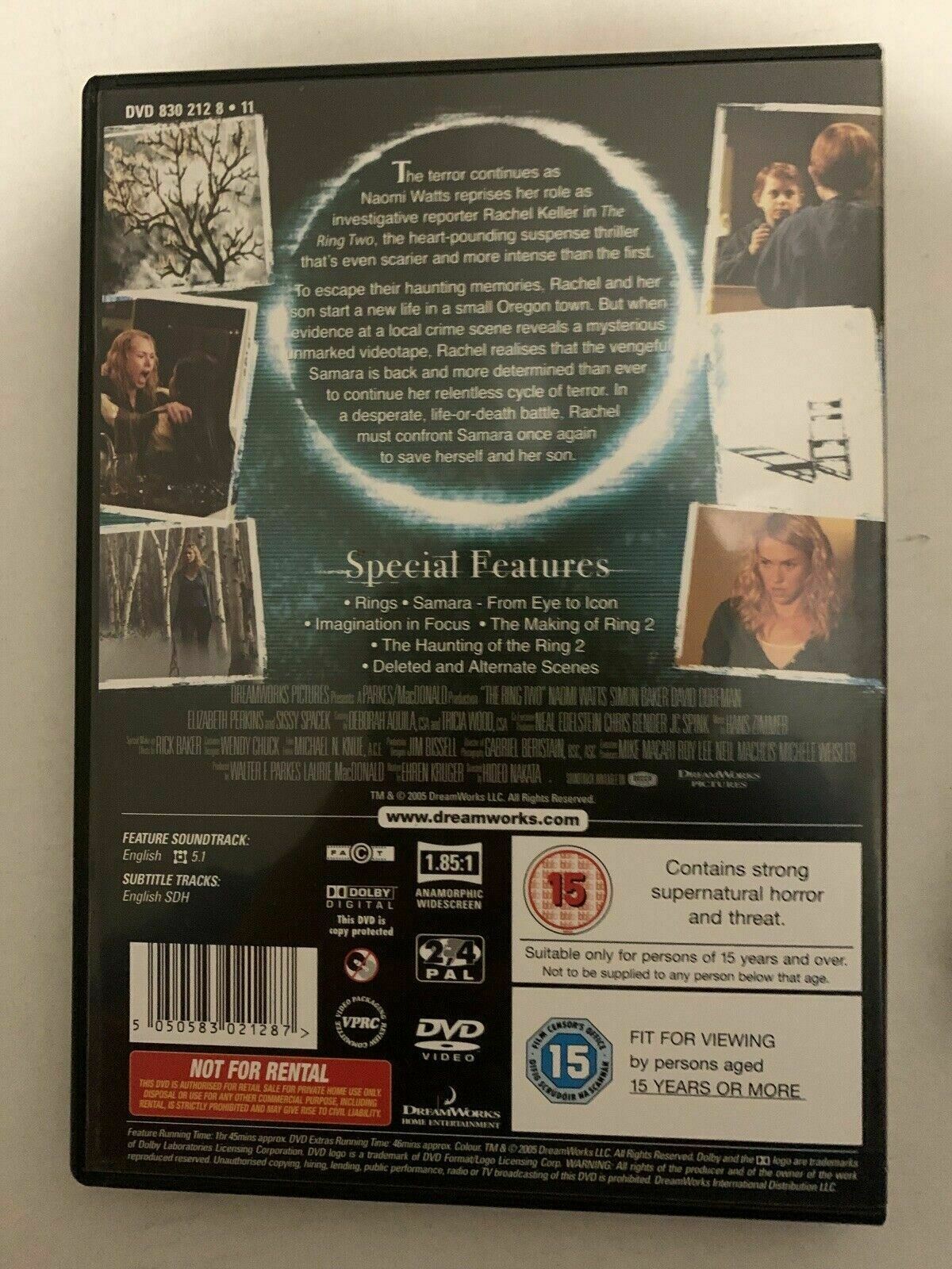 The Ring 1 & The Ring 2 - Collectors Edition (DVD, 2005) Region 4,2 Naomi Watts