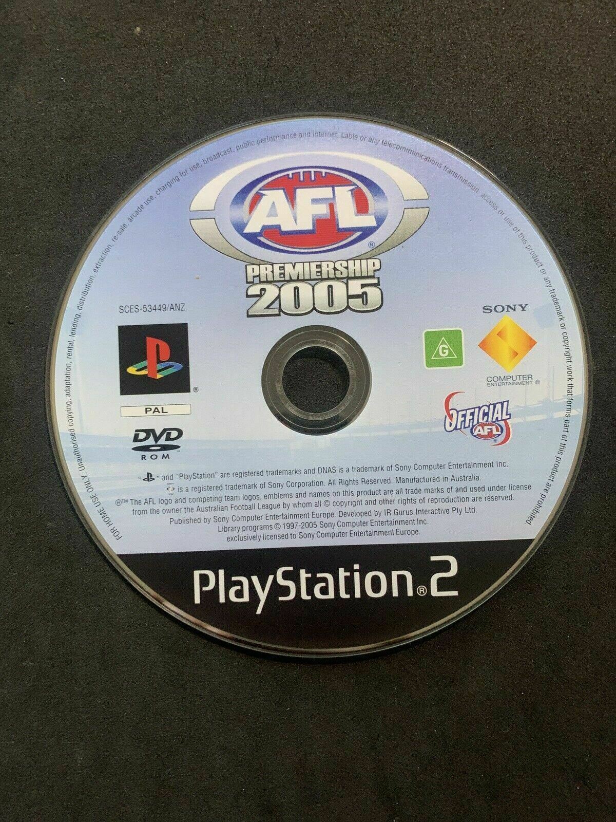 AFL Premiership 2005 (Sony PlayStation 2, 2005) PS2 PAL Game with Manual