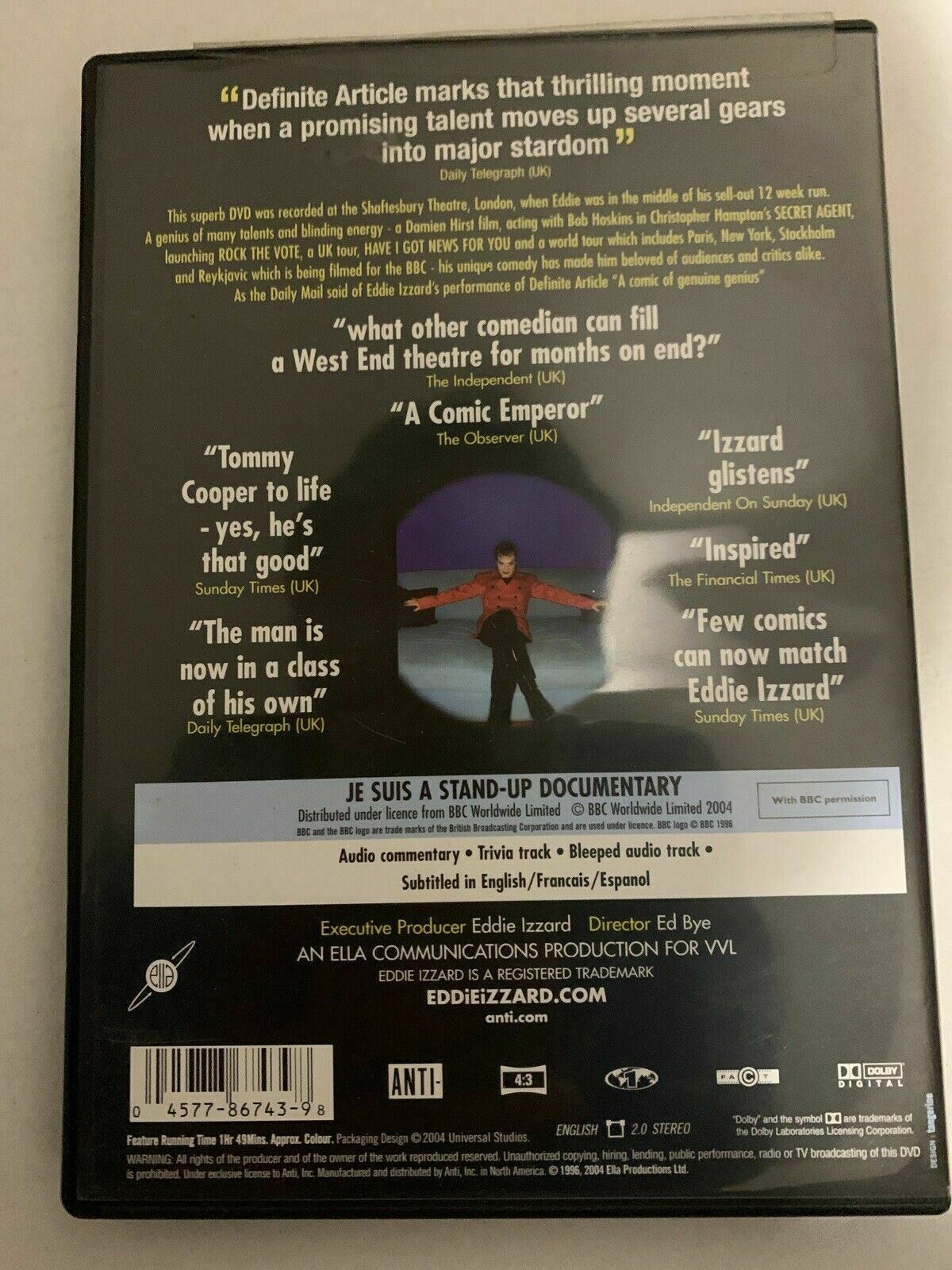 2x Eddie Izzard - Stripped Live + Definite Article (DVD, 2009) Region 4,2