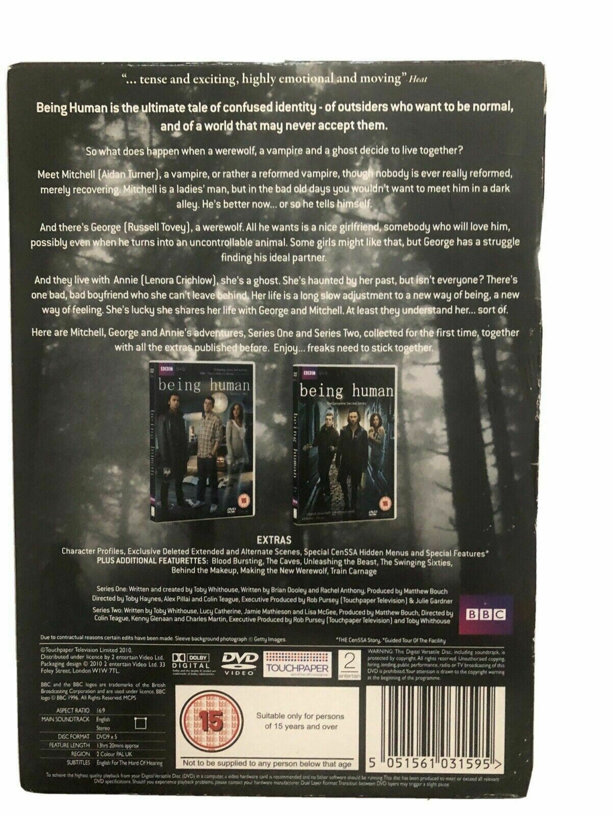 Being Human: The Complete First And Second Series (DVD, 2010, 5-Disc Set) R2