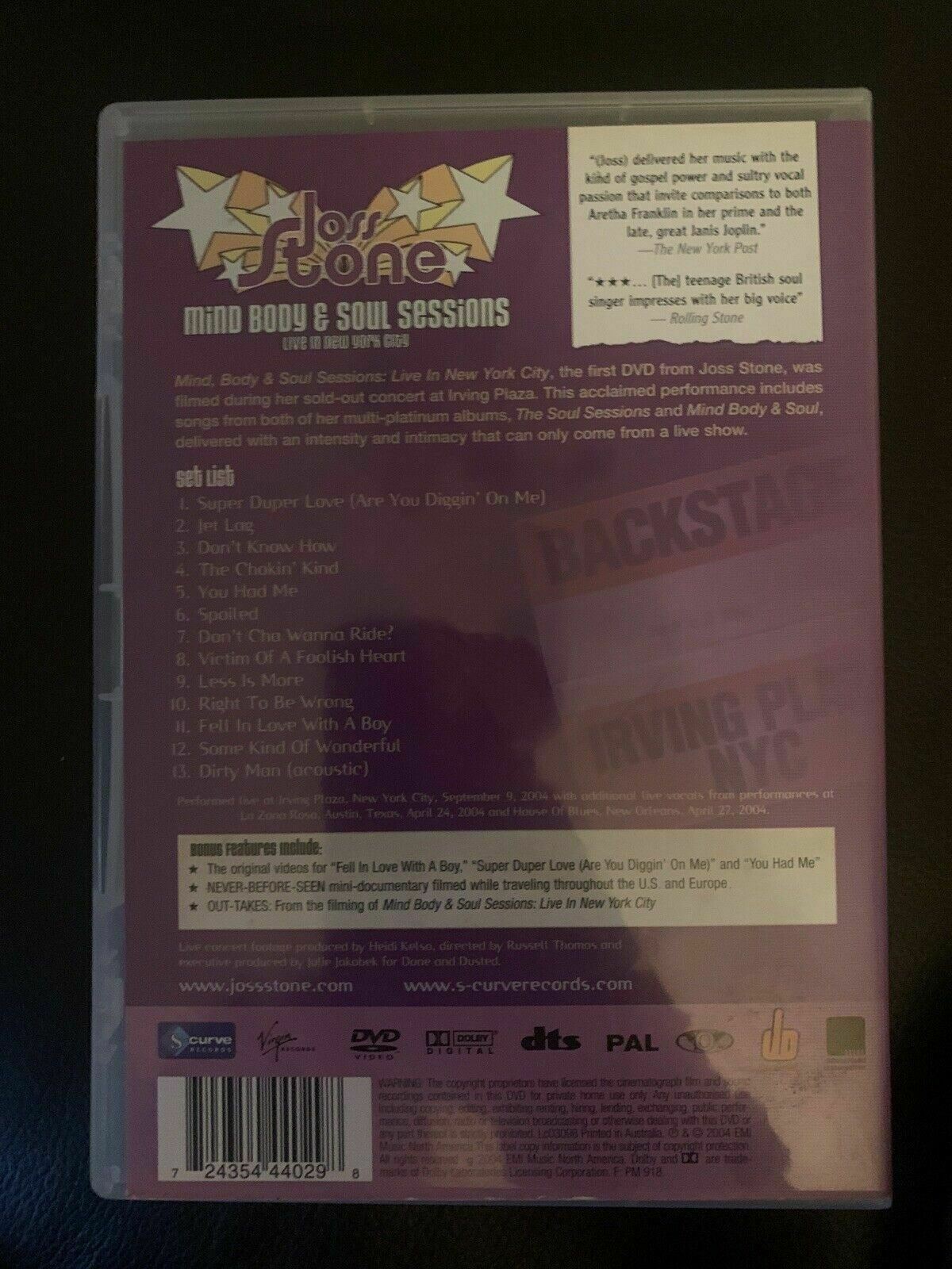 Joss Stone - Mind Body & Soul Sessions Live In New York City (DVD, 2004)