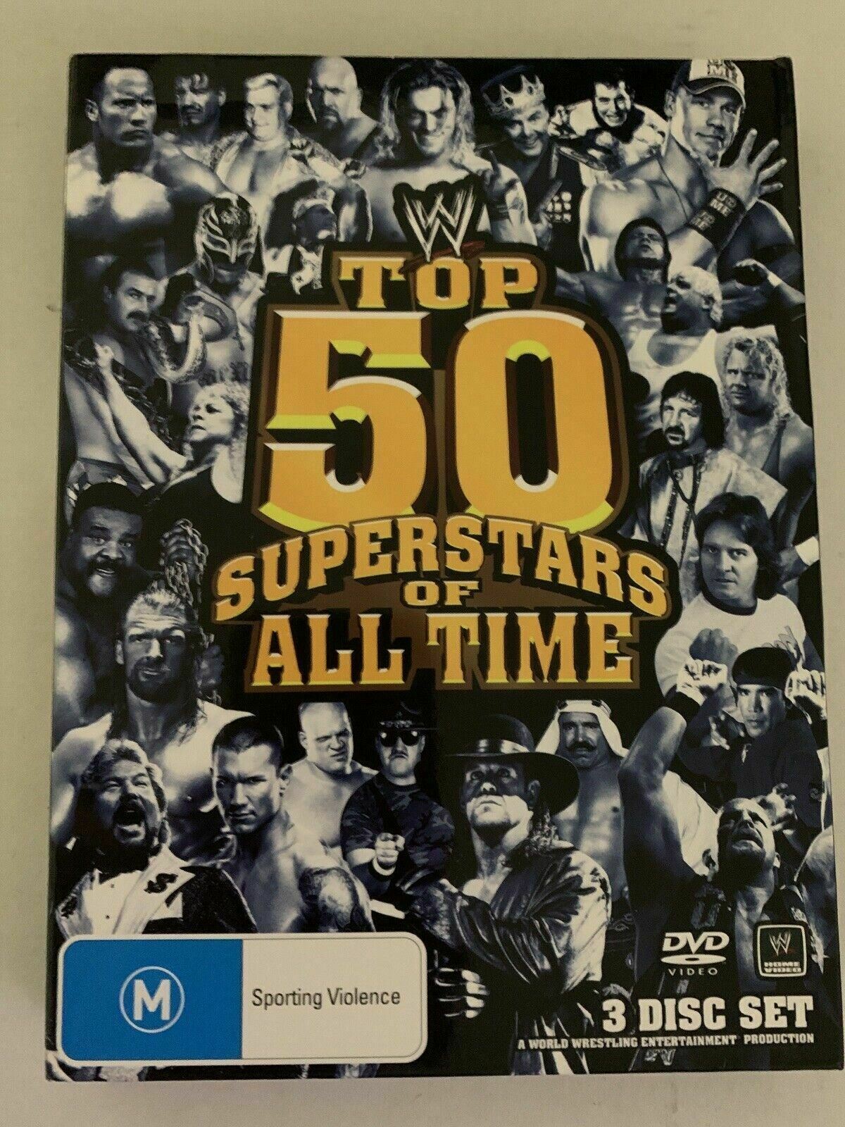 WWE - Top 50 Superstars Of All Time (DVD, 2011, 3-Disc Set) Region 4