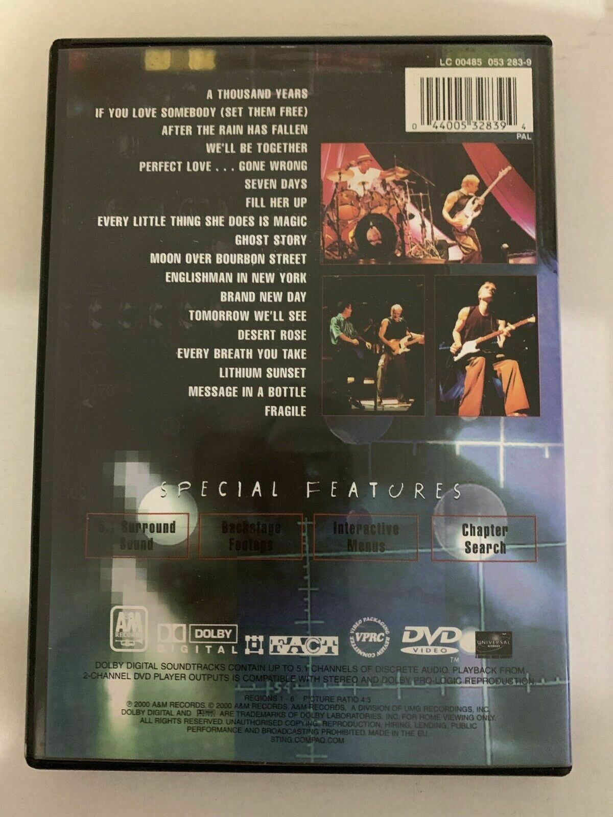 Sting The Brand New Day Tour : Live From Universal Amphitheatre (DVD, 2000)