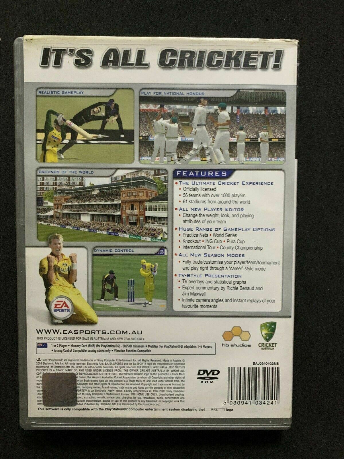 3x Cricket PS2 Collection - Ricky Ponting, Cricket 2004 & 07 (Sony PlayStation 2