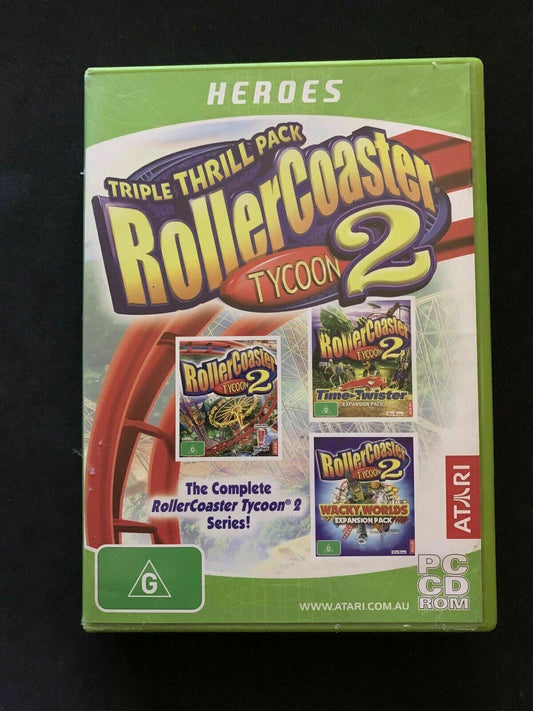 Triple Thrill Pack Rollercoaster Tycoon 2 Complete + Expansions -PC Windows DVD