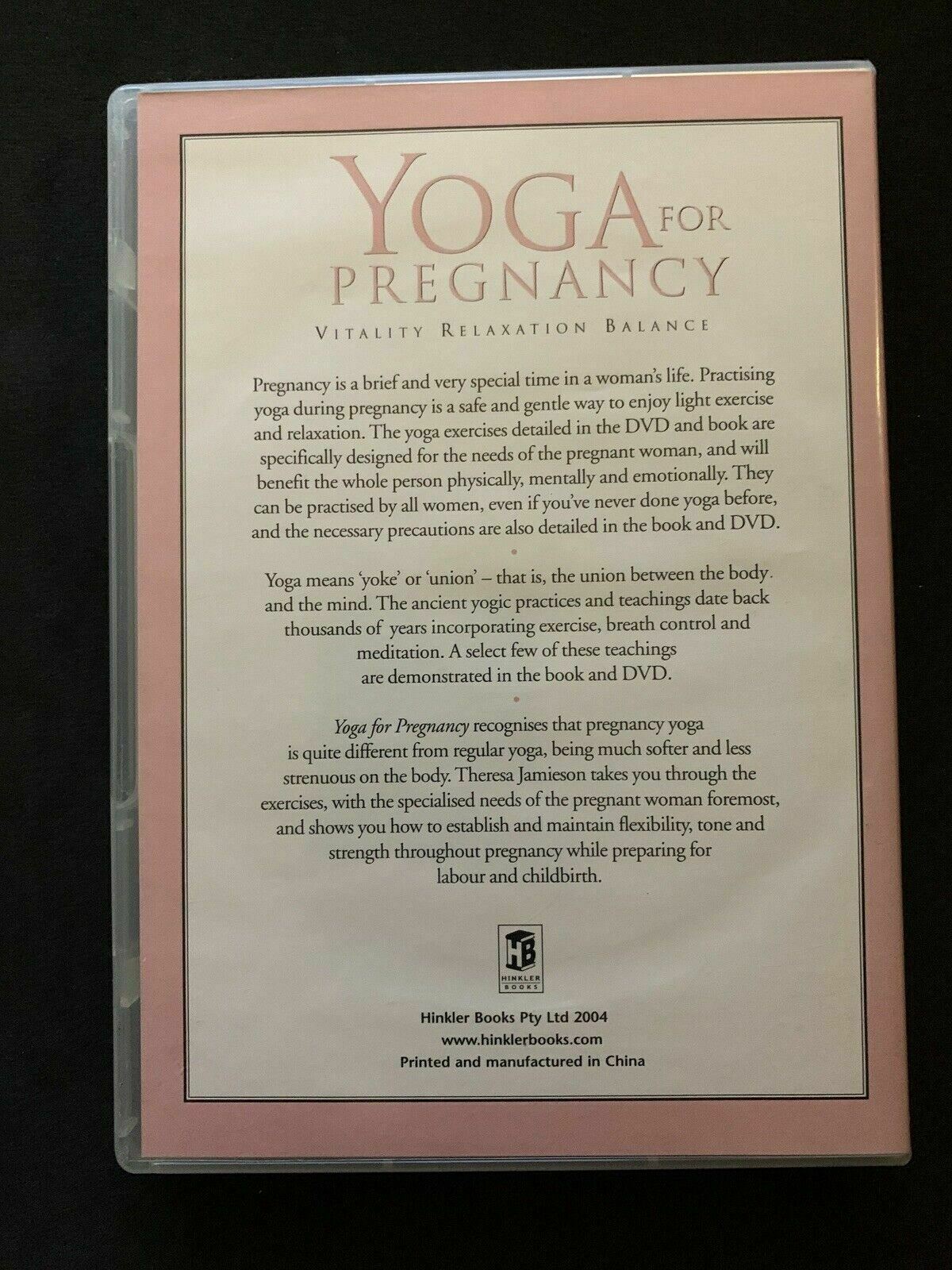 Yoga For Pregnancy: Vitality, Relaxation, Balance - Theresa Jamieson - DVD