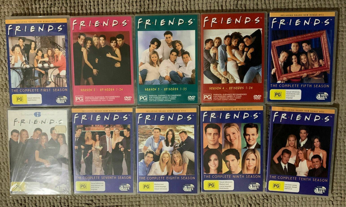 Friends - Complete Series 1-10 (DVD, 2004) Region 4.  Jennifer Aniston