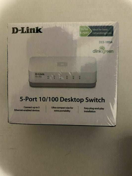 *New Sealed* D-Link 5-Port 10/100 DES-1005A Desktop Switch