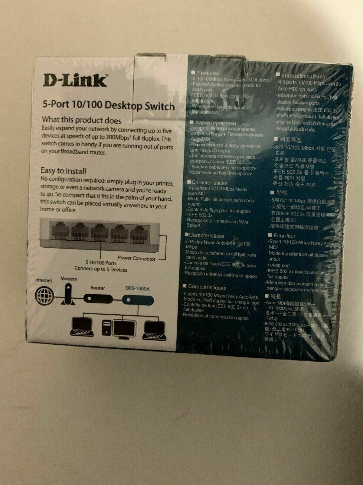 *New Sealed* D-Link 5-Port 10/100 DES-1005A Desktop Switch